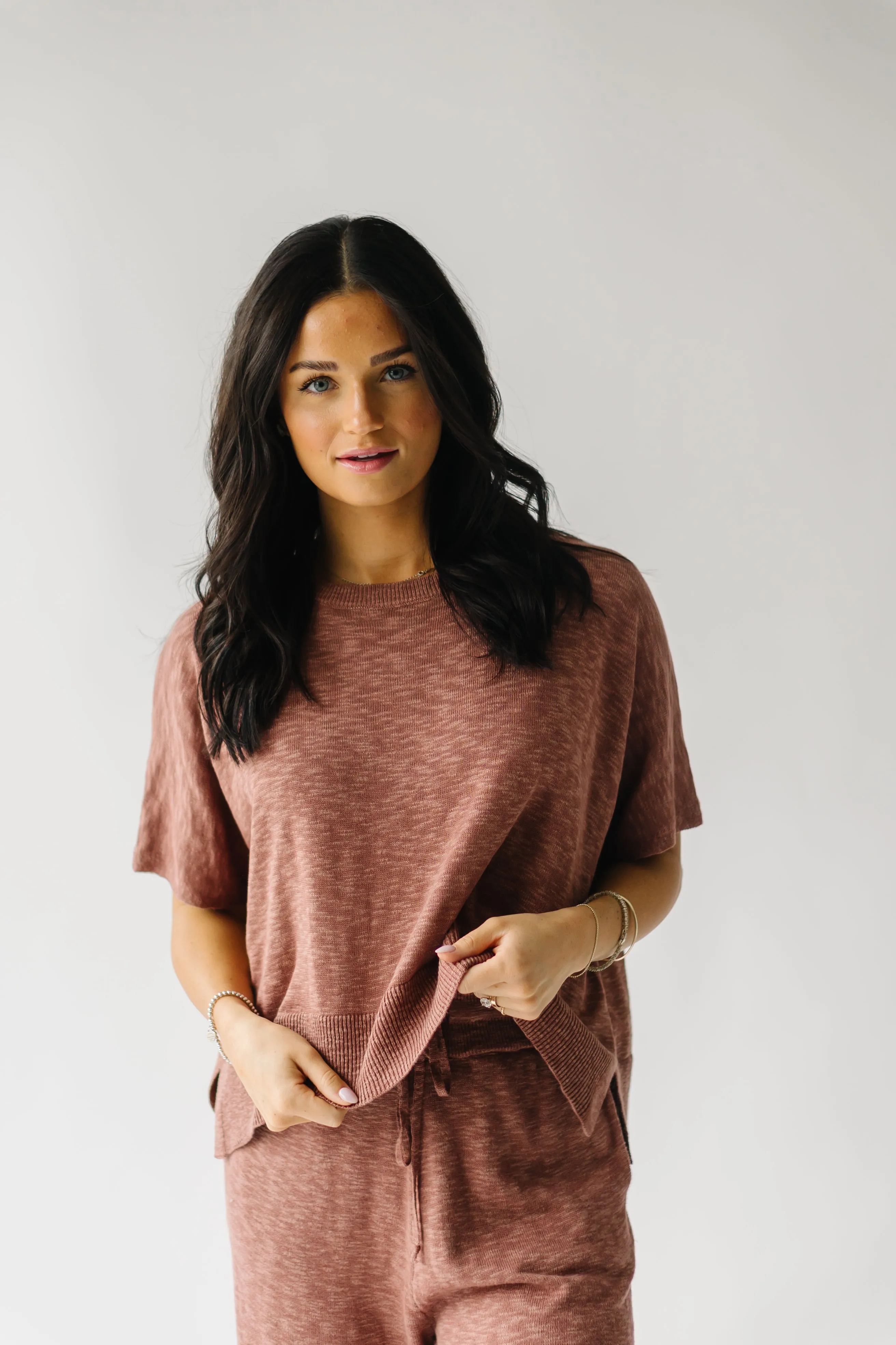 The Arrington Relaxed Sweater Set in Rust