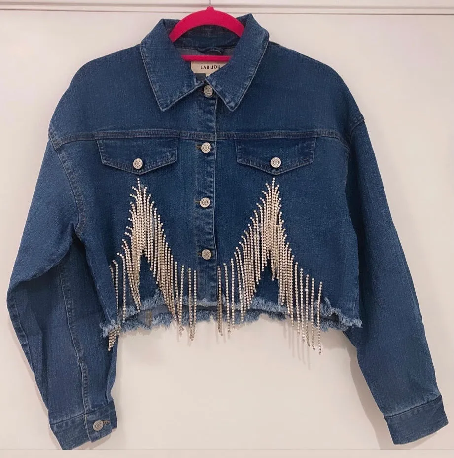 The Drip Cropped Jean Jacket