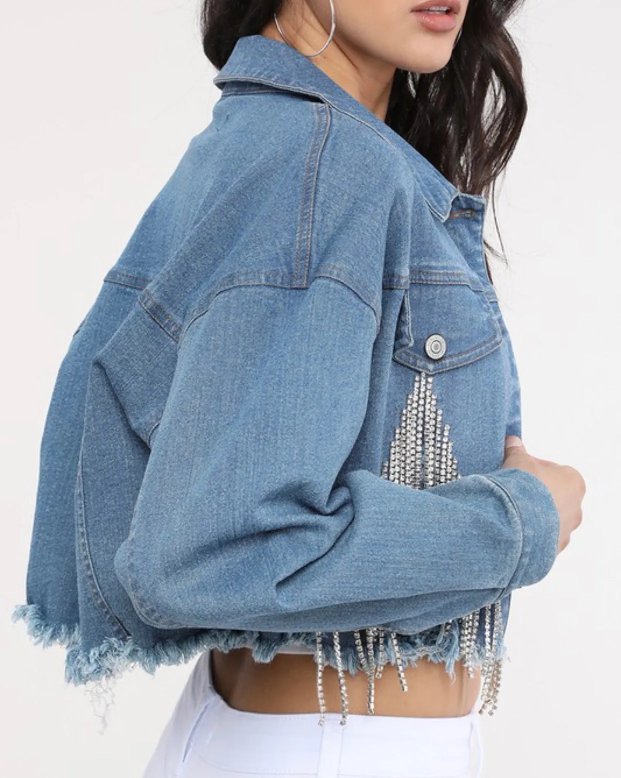 The Drip Cropped Jean Jacket