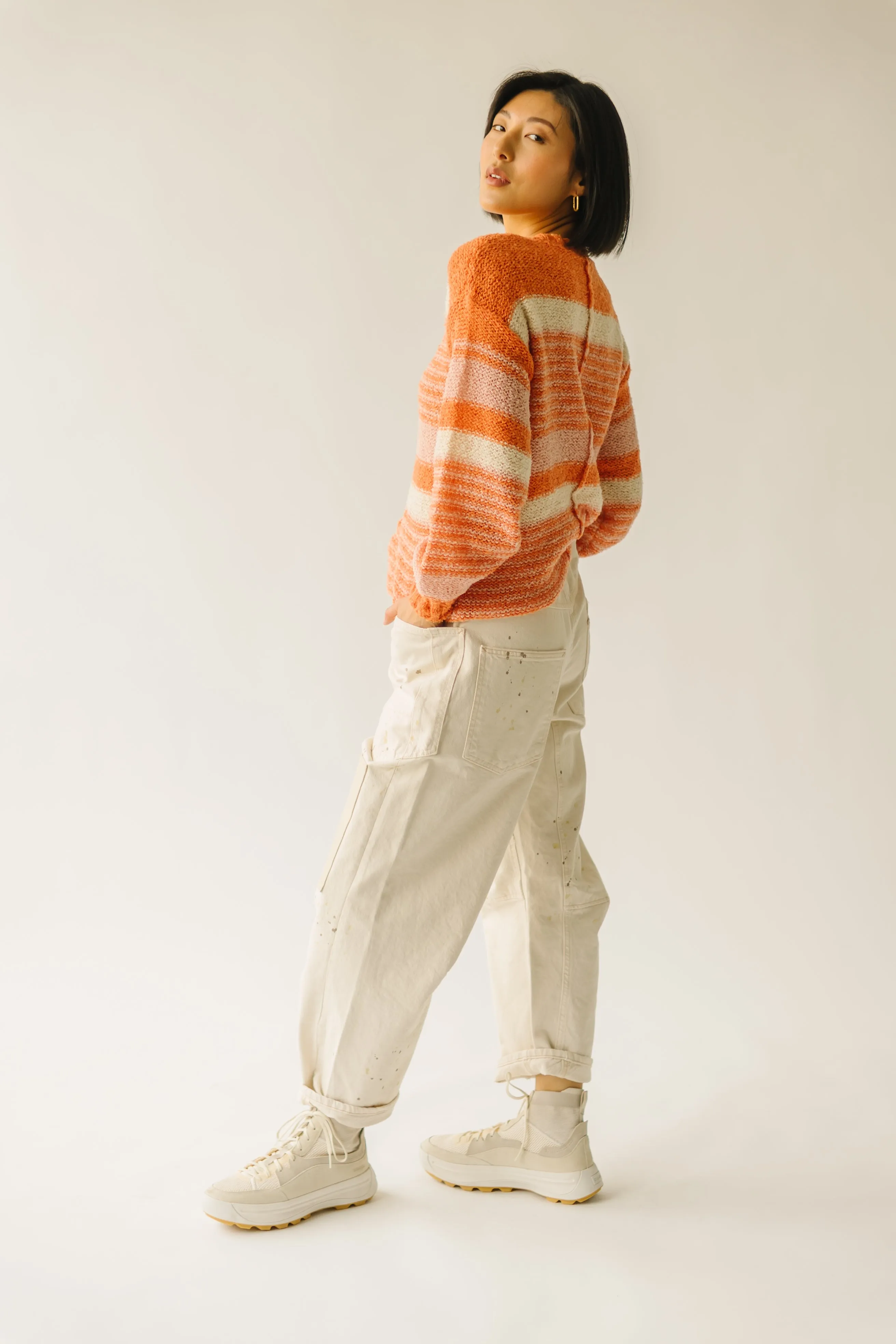 The Rialto Striped Sweater in Tangerine Multi