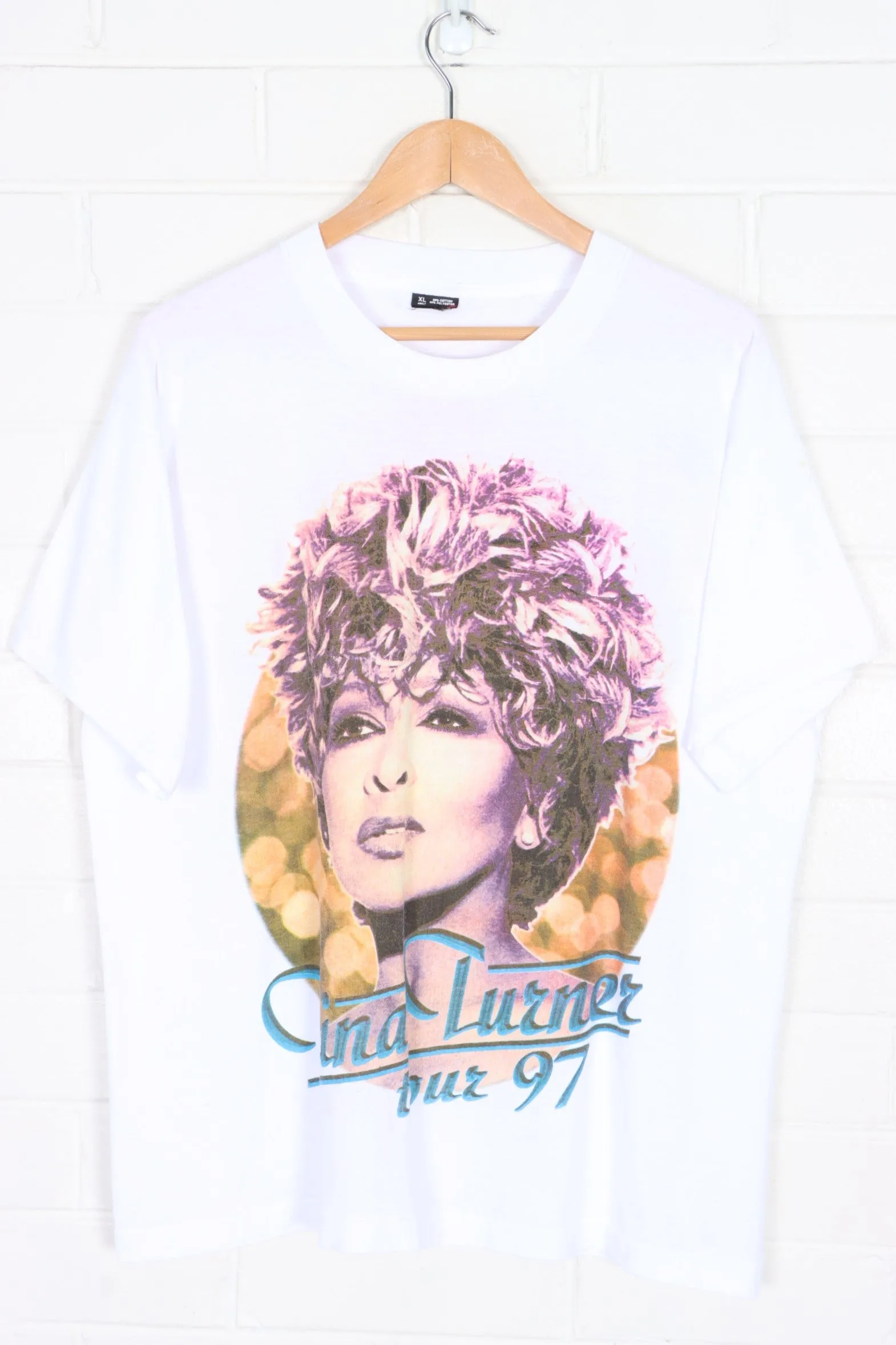 Tina Turner x Cyndi Lauper 1997 Tour Front Back T-Shirt USA Made (XL)