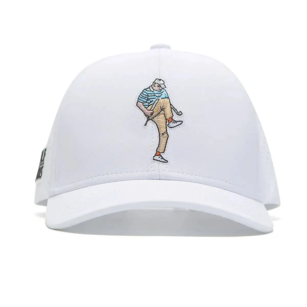 TOUR PRO Angry Golfer Golf Hat in White with Curved Brim