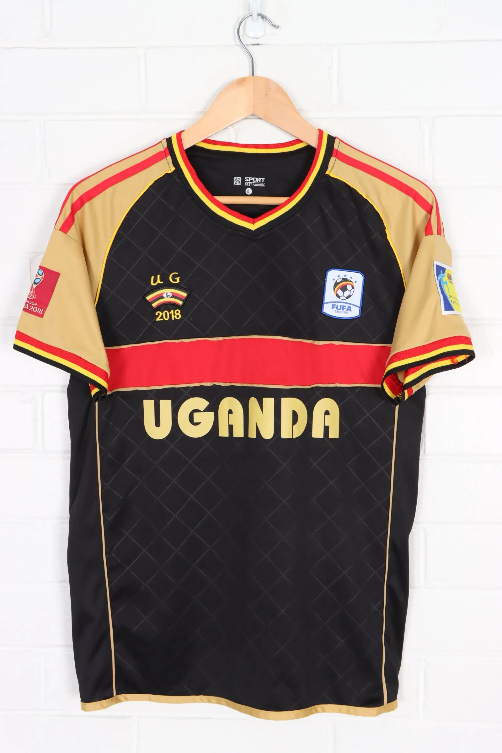 Uganda National Football Team #3529 'Storrs' Soccer Jersey (S-M)