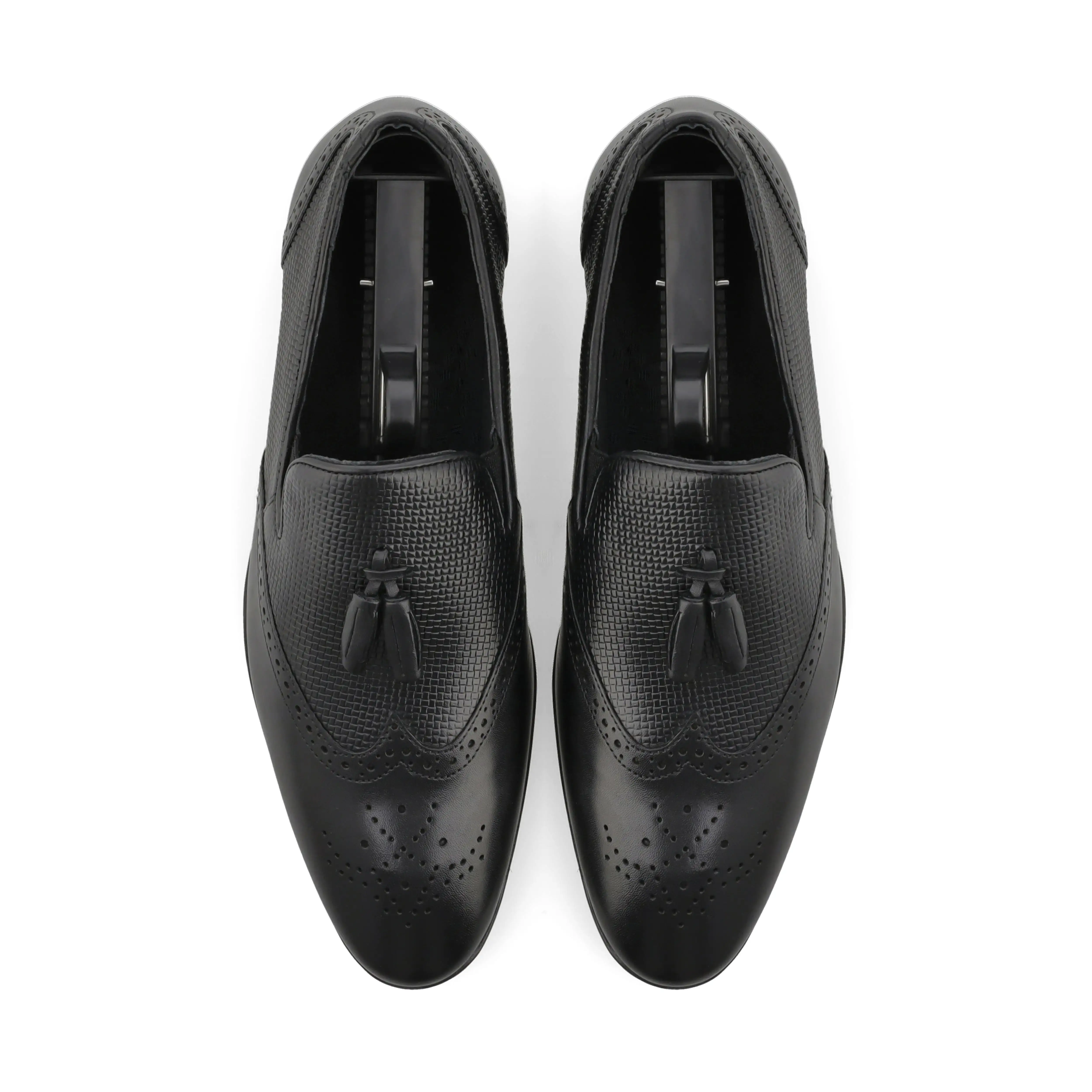 Unique Tassel Brogue Loafers-Black