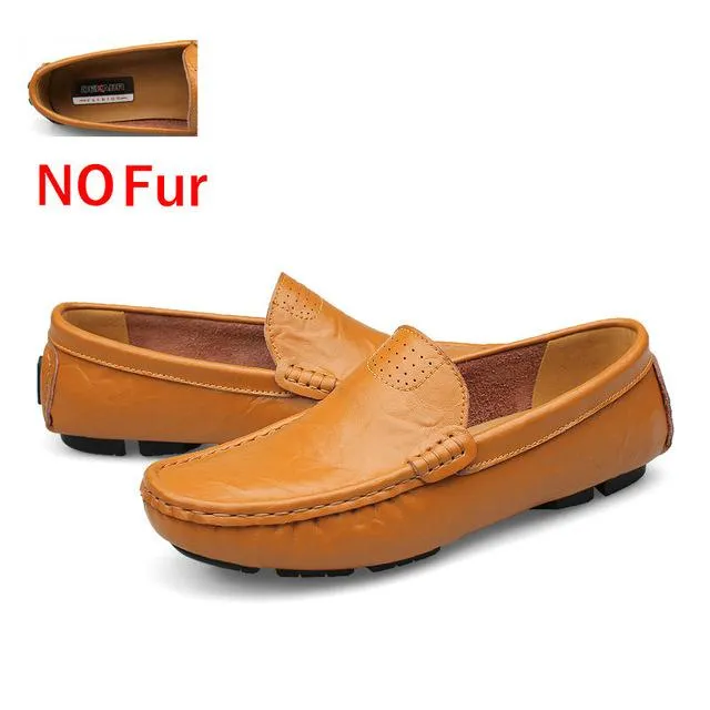 Unisex Fashion Big Size 36~50 High Quality Genuine Leather Flats Loafers Shoes