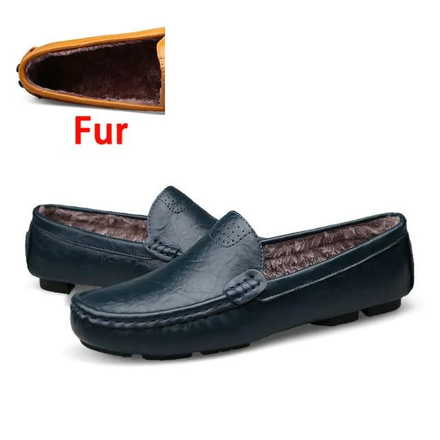 Unisex Fashion Big Size 36~50 High Quality Genuine Leather Flats Loafers Shoes