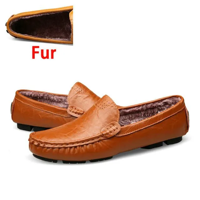 Unisex Fashion Big Size 36~50 High Quality Genuine Leather Flats Loafers Shoes