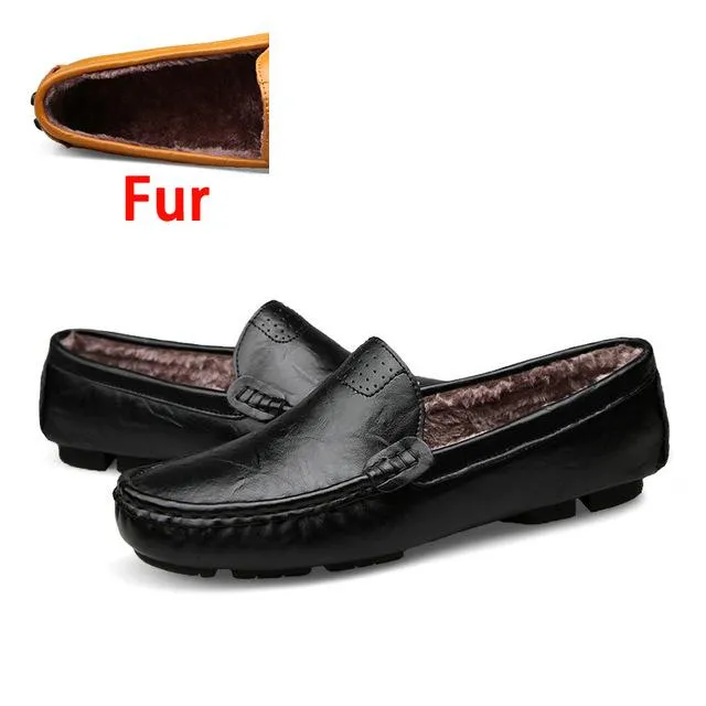 Unisex Fashion Big Size 36~50 High Quality Genuine Leather Flats Loafers Shoes