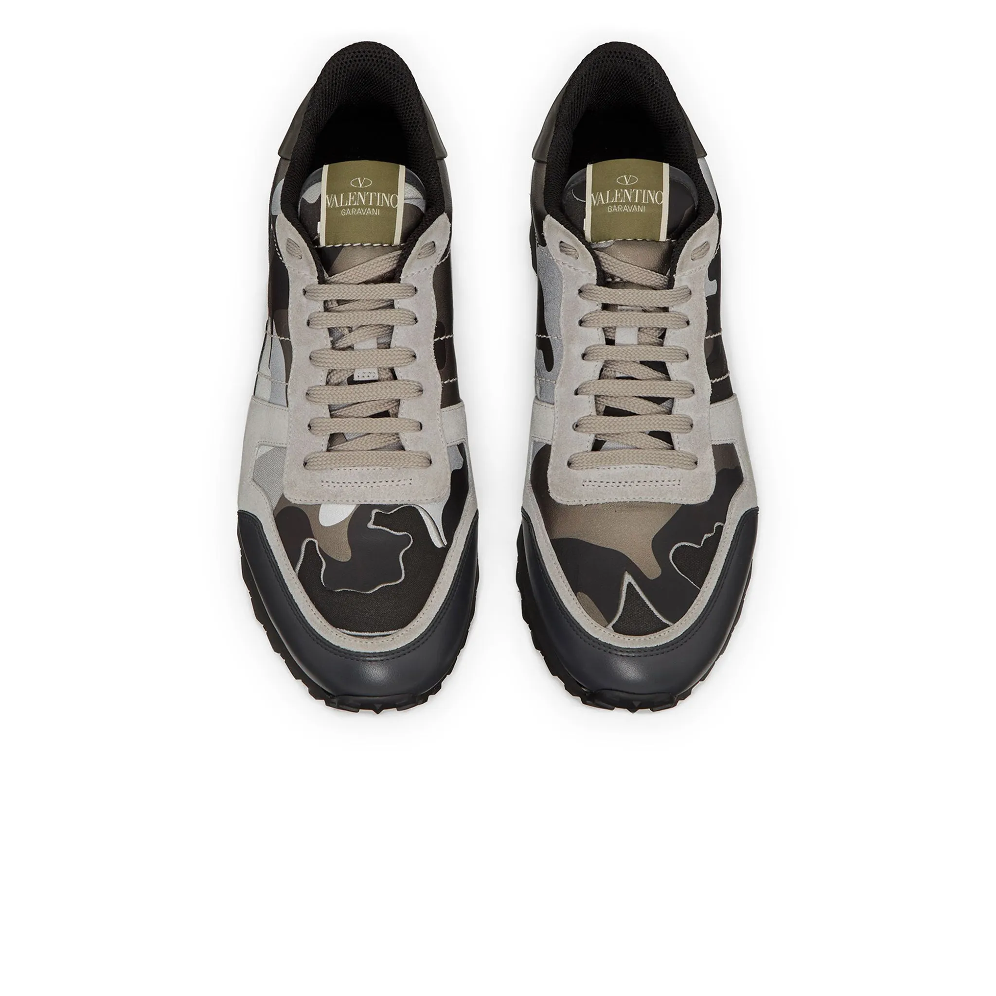 Valentino Grey Black Camouflage Rockrunner Sneaker