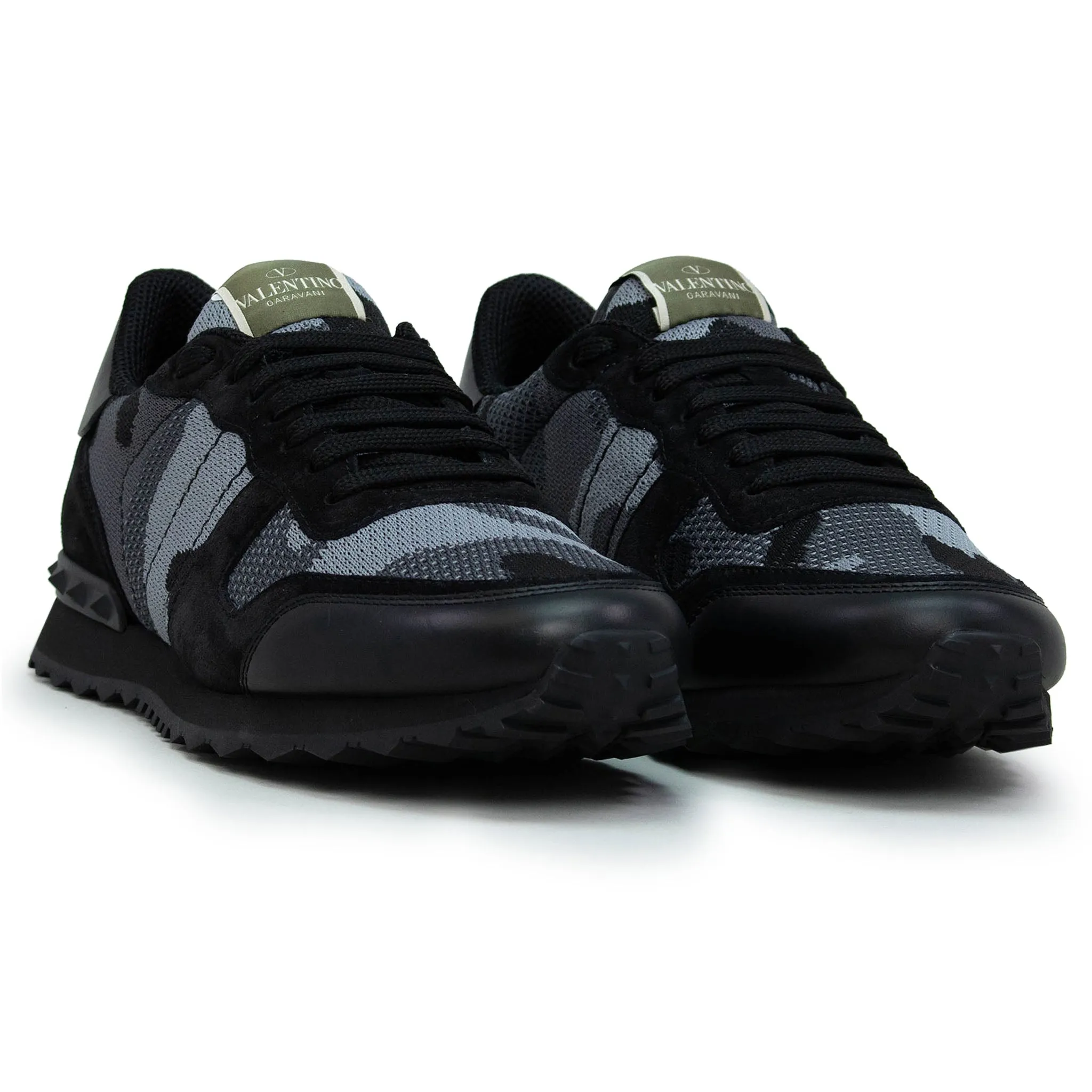 Valentino Rockrunner Camouflage Black Mesh Sneaker