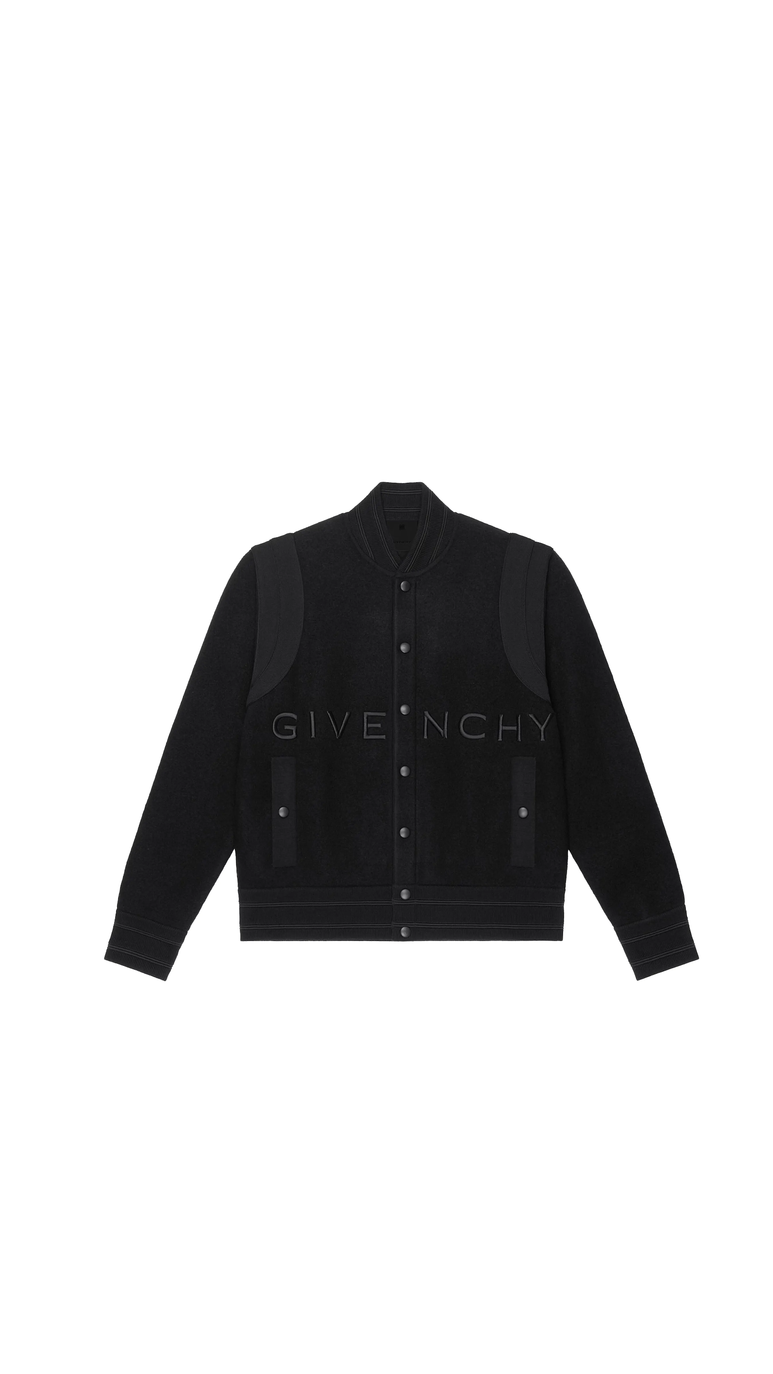 Varsity Jacket In Wool - Black