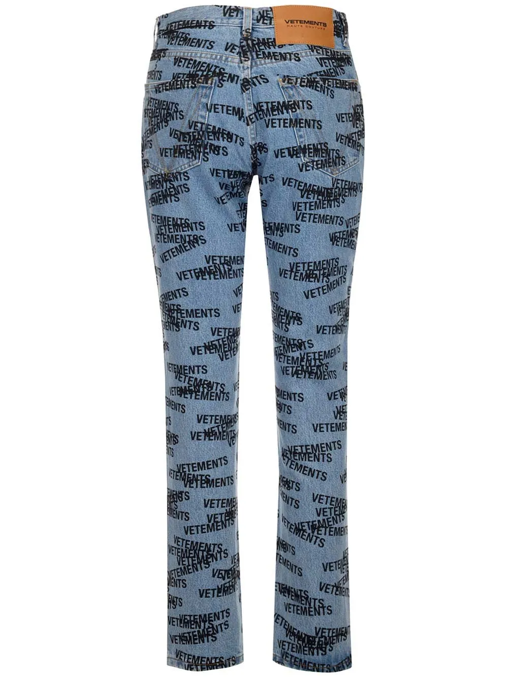 Vetements Allover Logo Printed Straight Leg Jeans