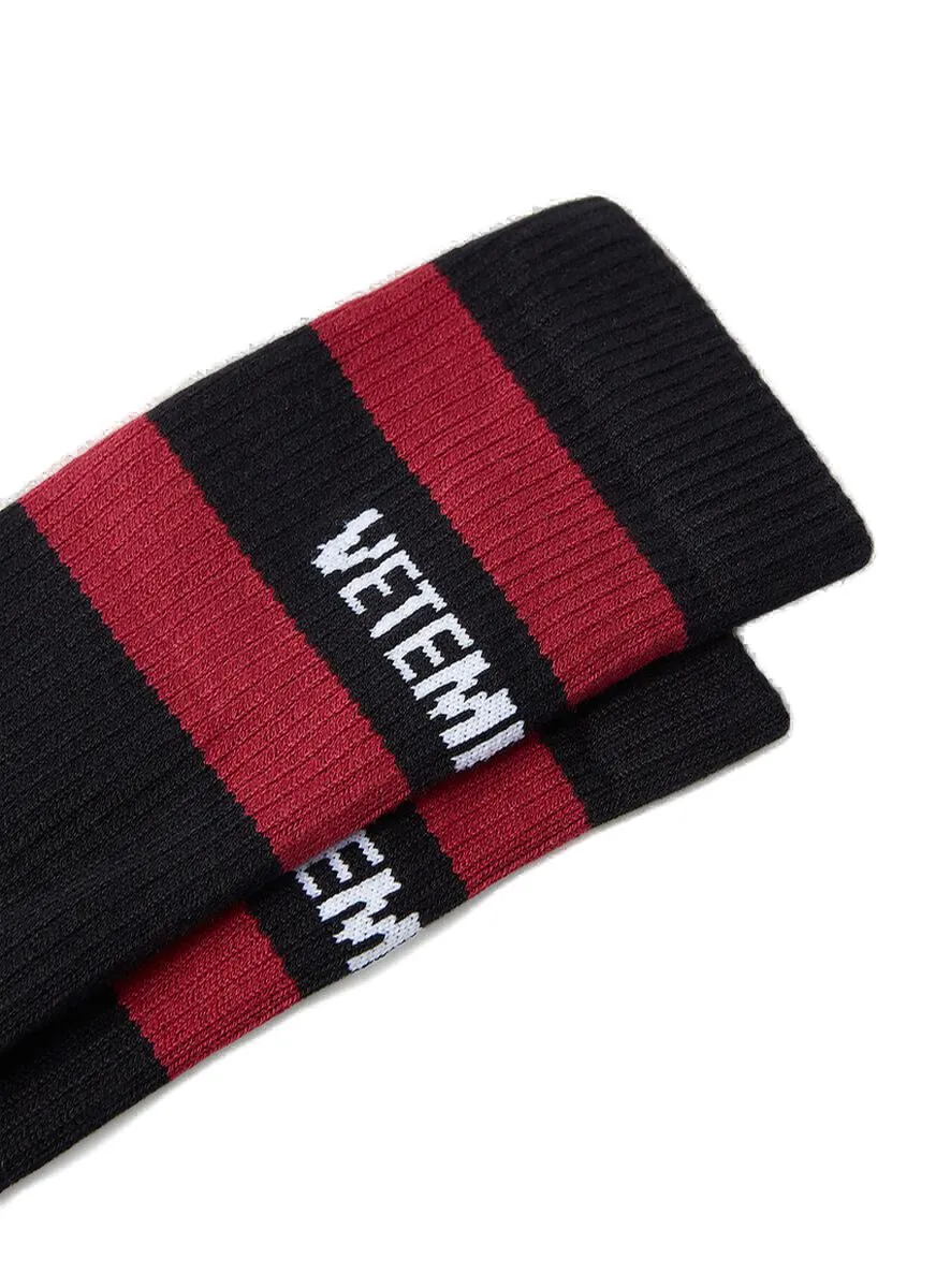 Vetements X Reebok Logo Intarsia Ribbed Socks