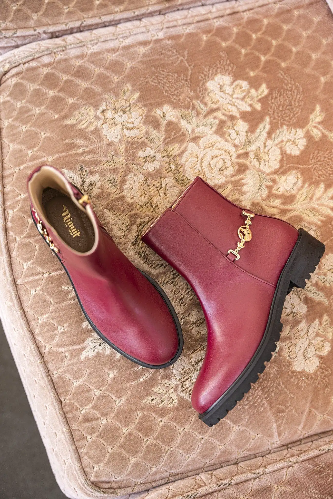 Victory Vegan Leather Ankle Boots | Burgundy