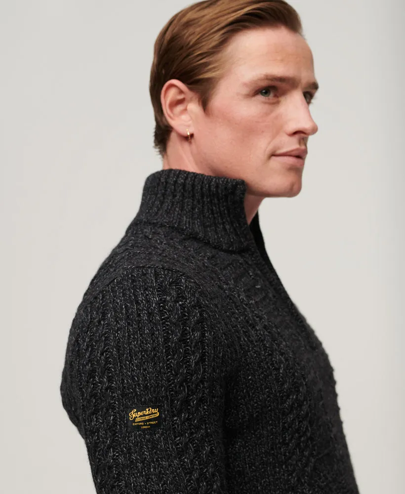 Vintage Jacob Henley Jumper | Charcoal Black Twist