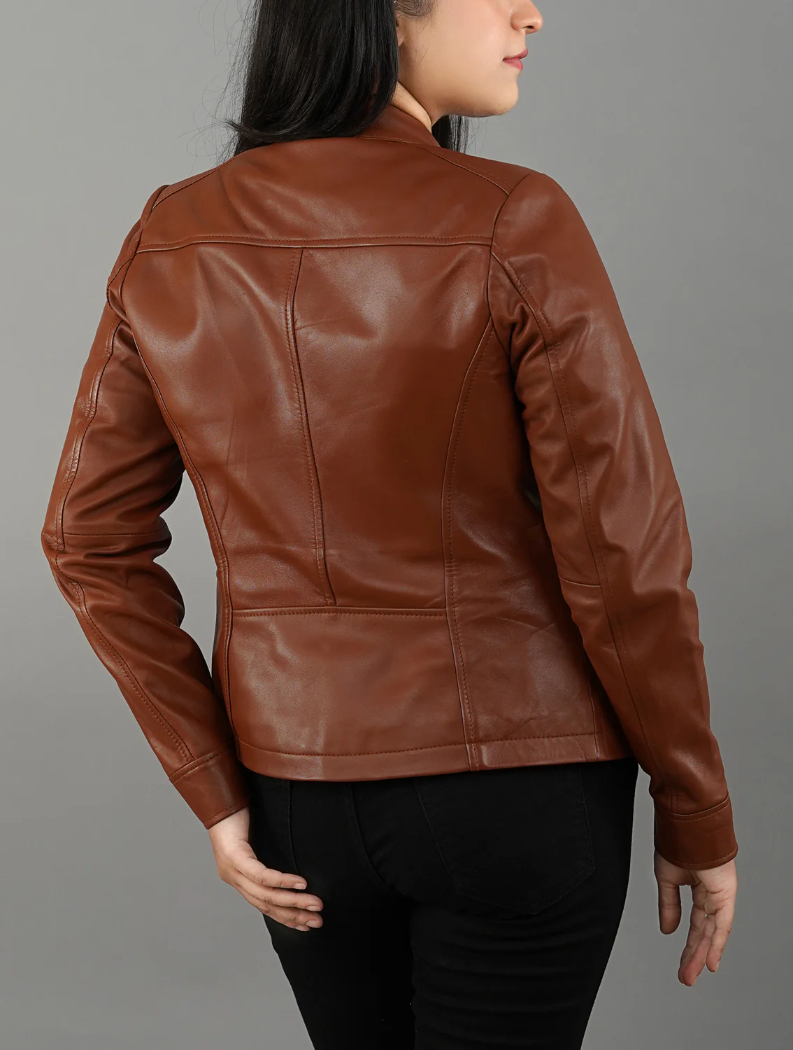 Women Quilted Leather Jacket | Women Patterned jacket