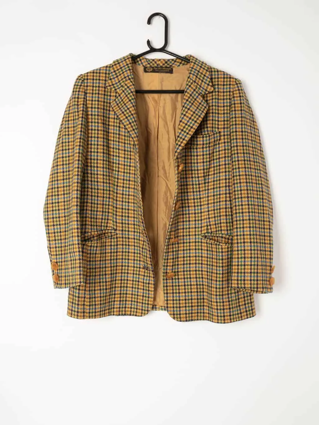 Women’s vintage Loro Piana 100% cashmere blazer style plaid jacket c.1990 – Medium