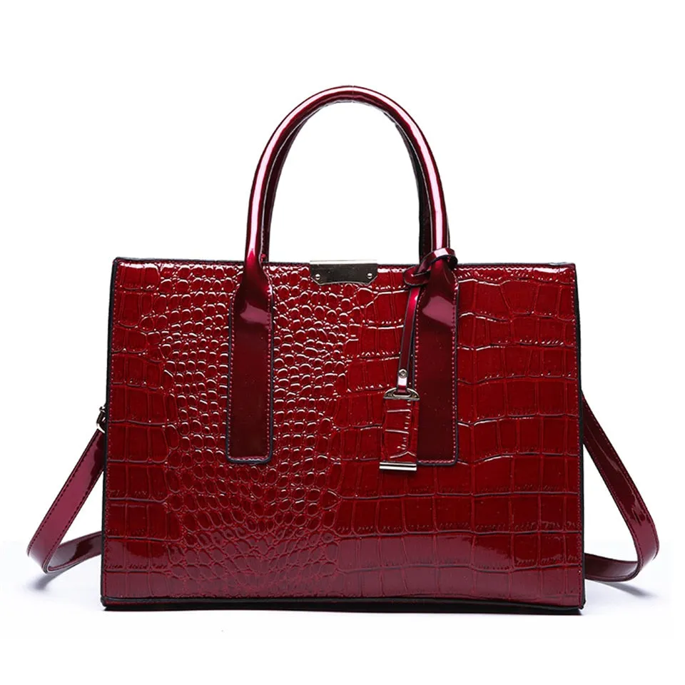 Women's Fashion Luxury Designer Patent Leather Crossbody Shoulder Handbag