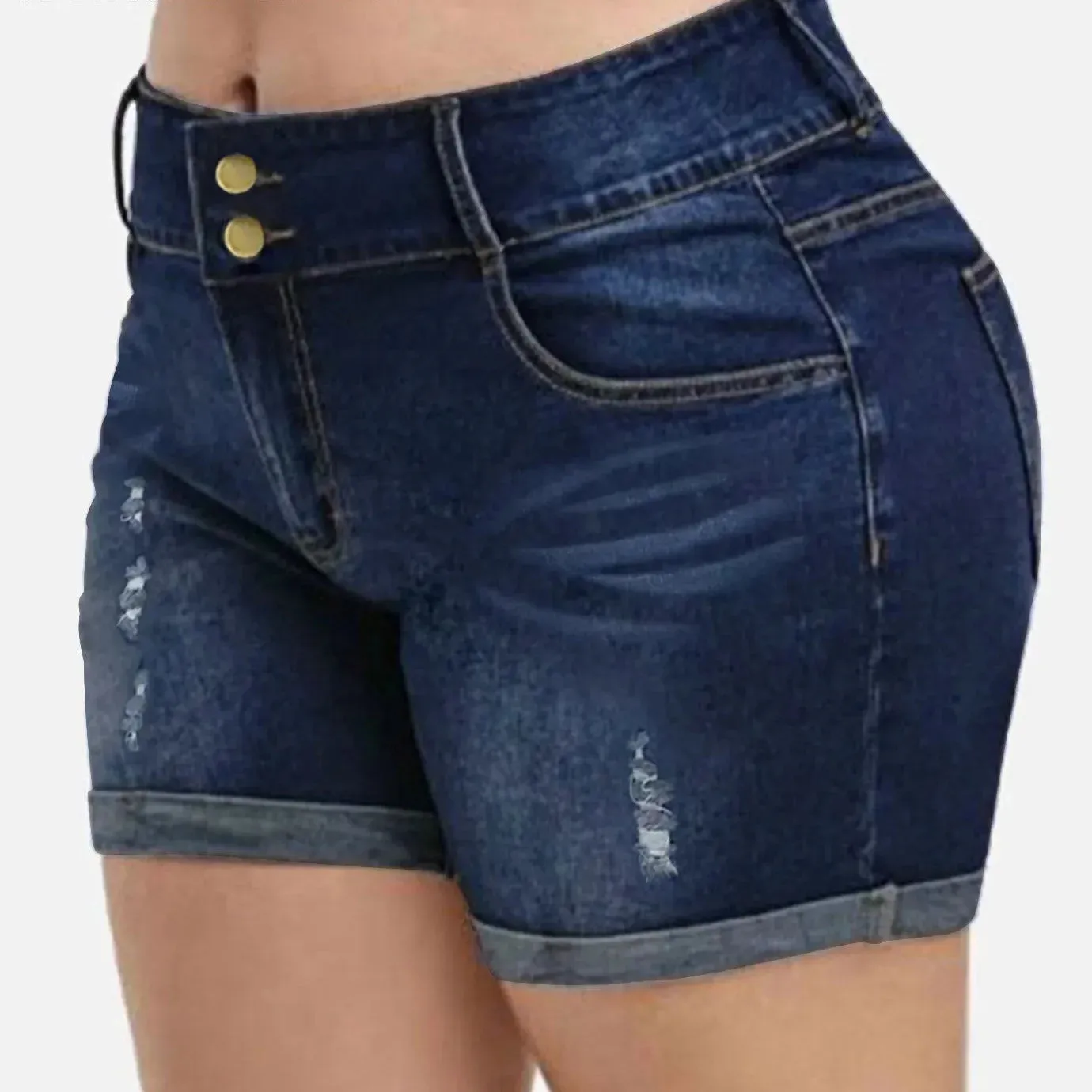 Women's Streetwear Summer Korean Casual Ripped Denim Shorts