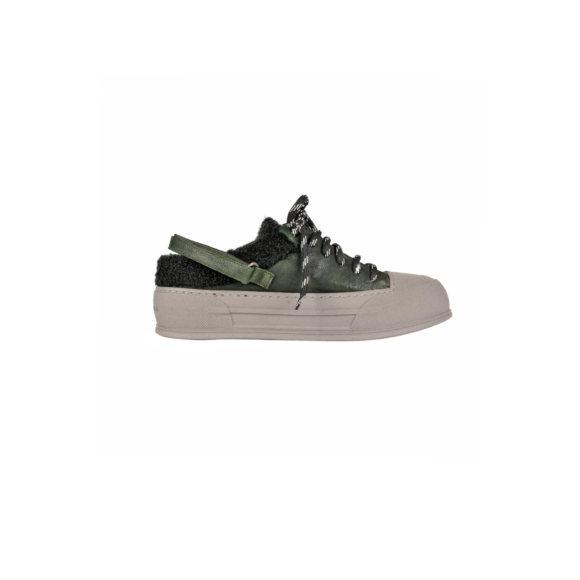 Wool Sabot Sneaker Grattato Forest Green