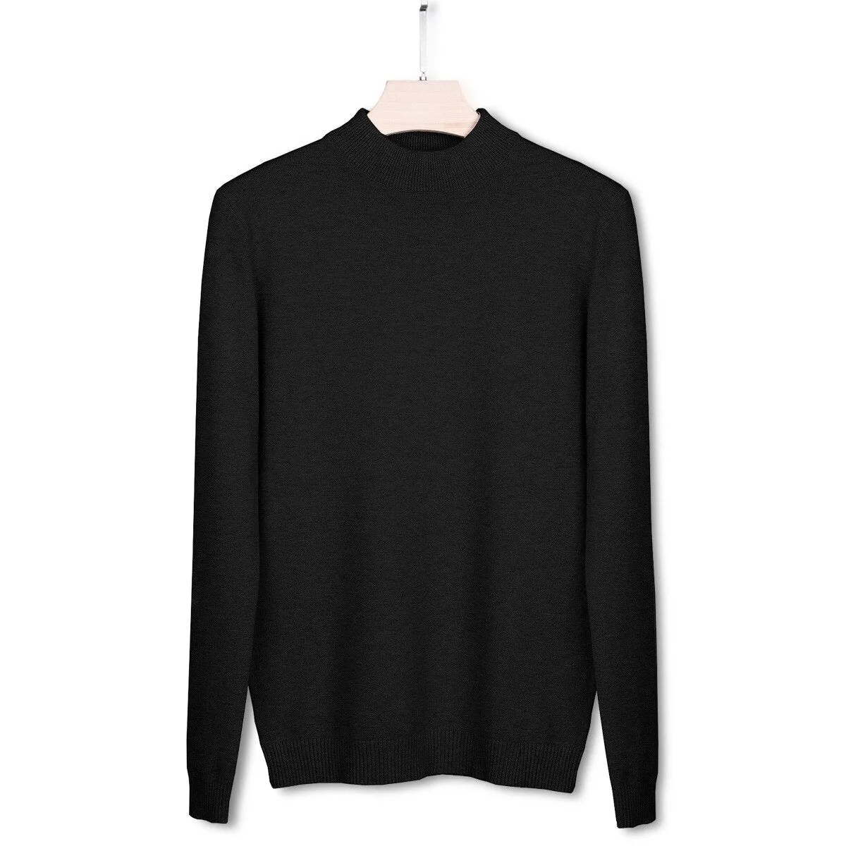 Xituodai Knitwear men's collar sweater sweater men's new solid color half-high collar men's sweater men