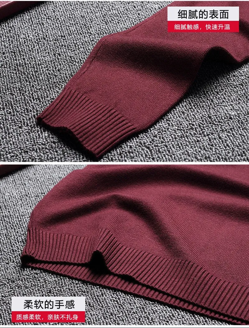 Xituodai Knitwear men's collar sweater sweater men's new solid color half-high collar men's sweater men