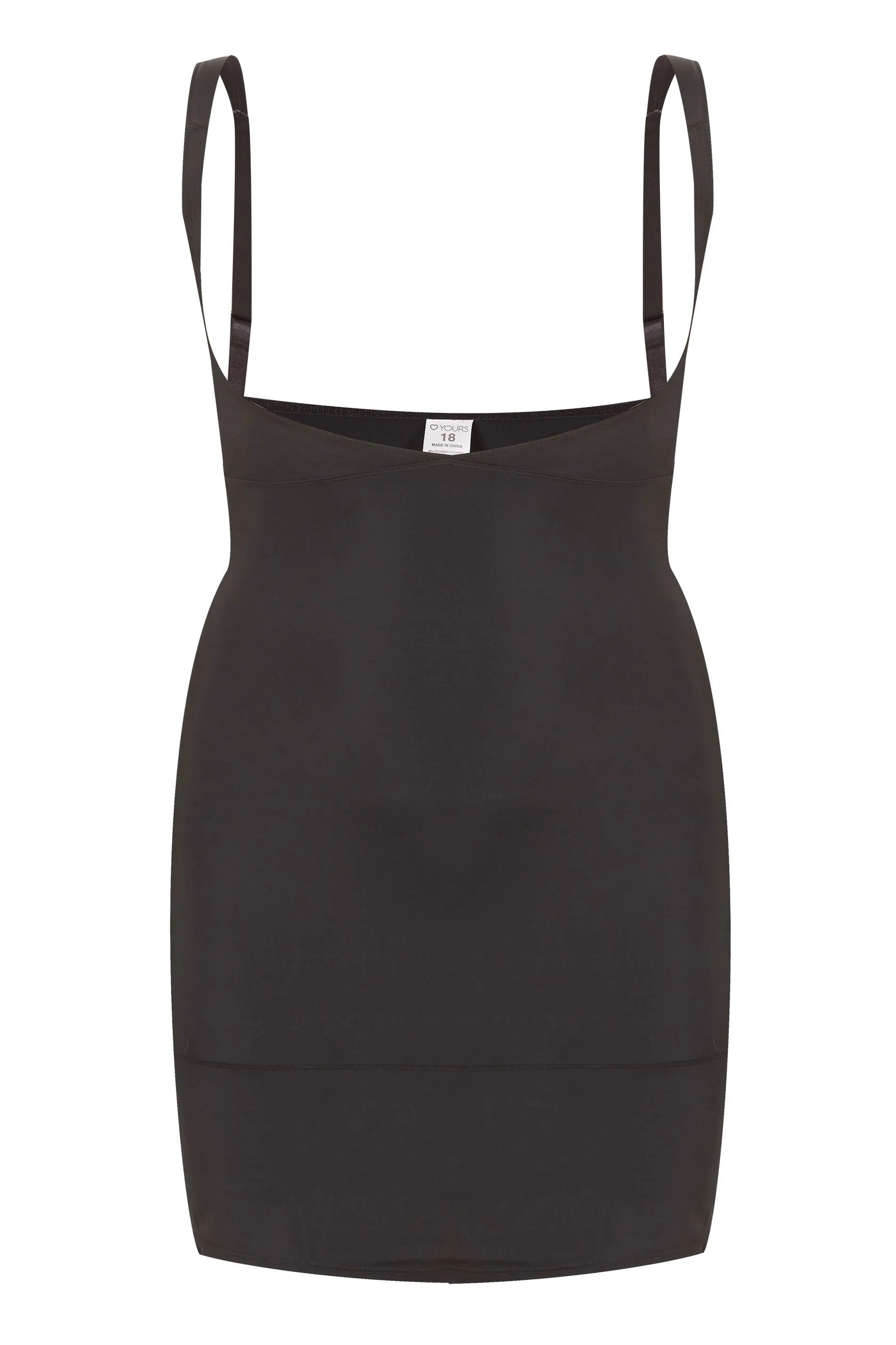 YOURS Curve Black Control Underbra Slip Dress